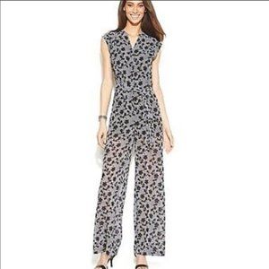 Michael Kors Wide leg Floral Jumpsuit romper belt